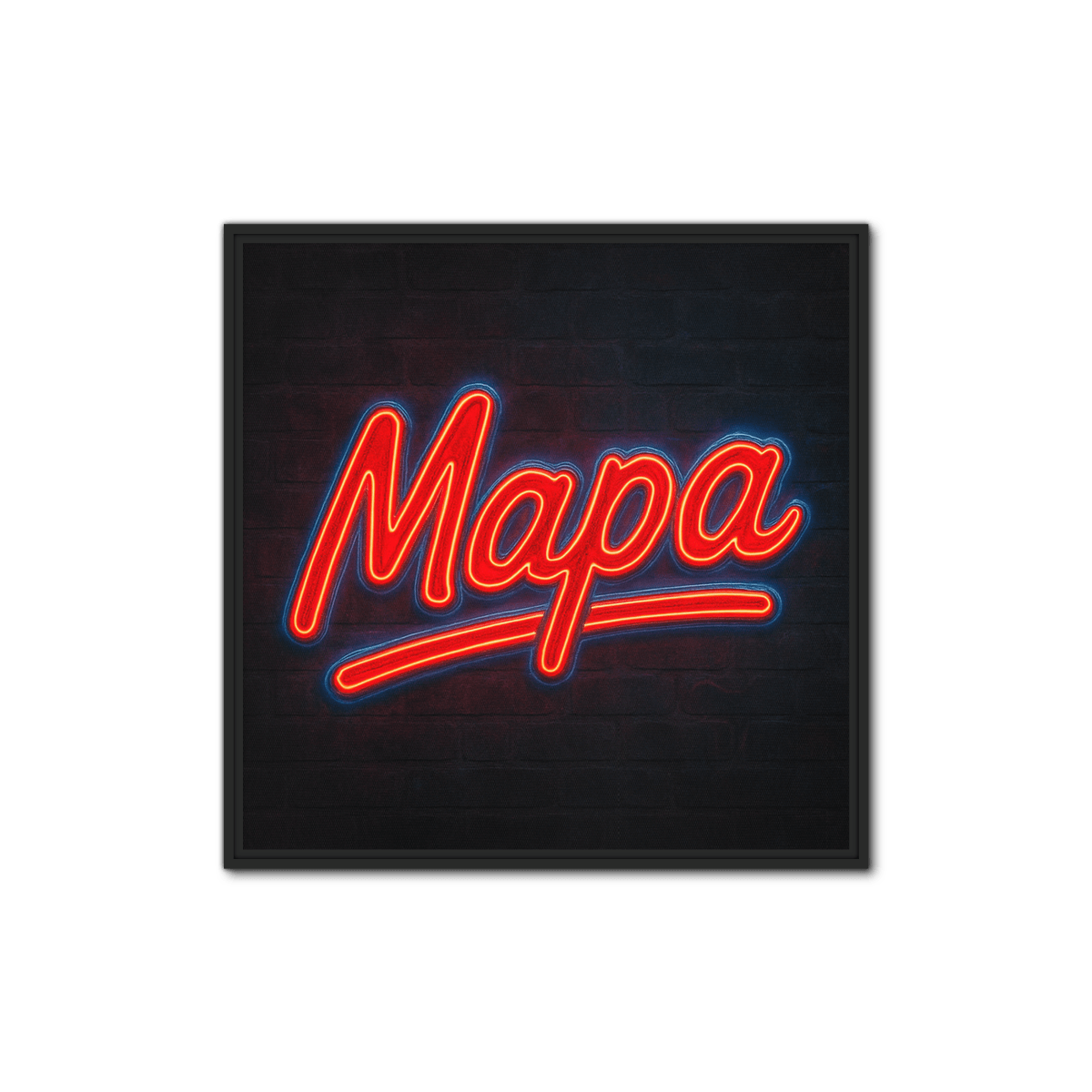 MAPA Neon Signature – Mapa Canvas Original - 16"x16"