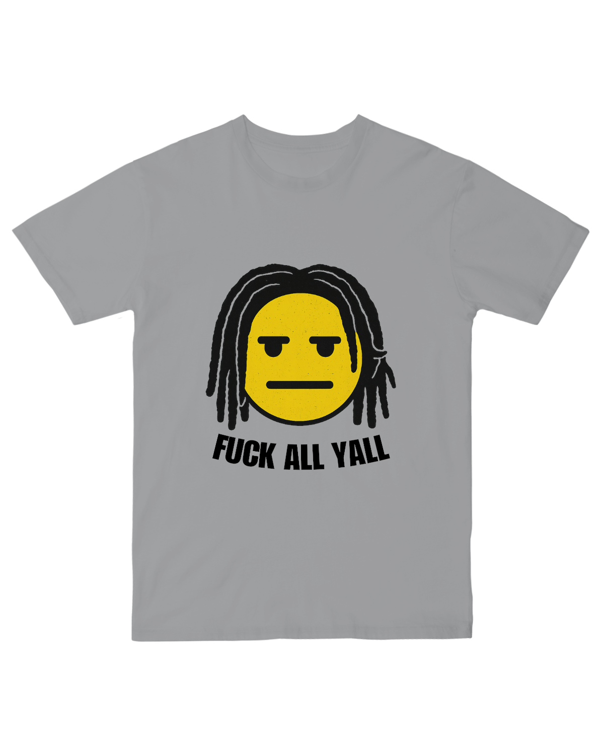 "Eff All Yall Dreadmoji Tee" by Therealmapa - Light Grey - M